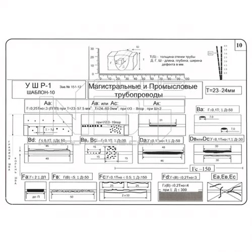 Универсальный шаблон радиографа УШР-1